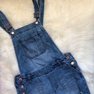 Guess Distressed Jean Overalls
